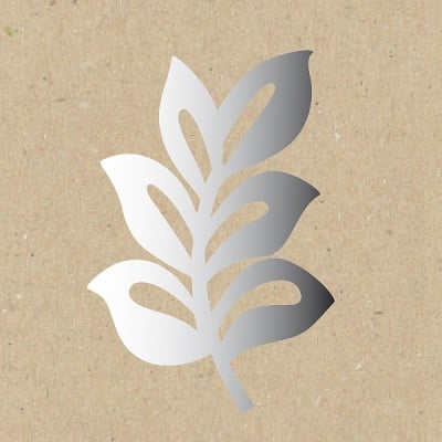 Декоративна фигура RicoDesign, ГОЛЯМ ХИБИСКУС ЛИСТ, SILVER, 10/10 cm