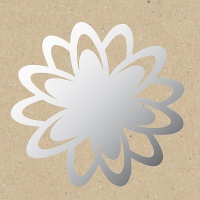 Декоративна фигура RicoDesign, ХРИЗАНТЕМА, SILVER, 11.5/9.5 cm