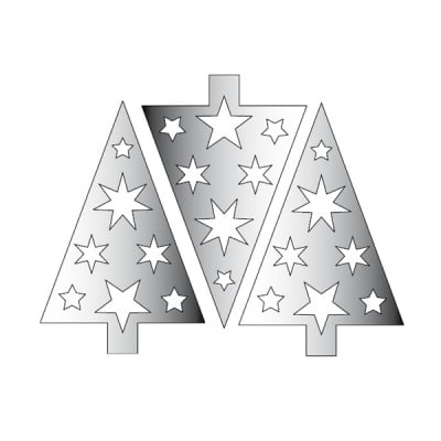 Декоративна фигура RicoDesign, КОЛЕДНО ДЪРВО, SILVER, 11.5/7.5 cm