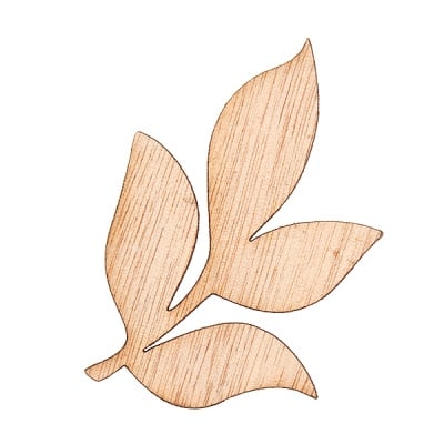 Декоративна фигура RicoDesign, ЛИСТ ХИБИСКУС МАЛЪК, MDF, 5.5/7.5 cm