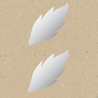 Декоративна фигура RicoDesign, ЛИСТ НАТУРАЛЕН, SILVER, 7/3.5 cm