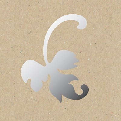 Декоративна фигура RicoDesign, ЛЯВ ЛИСТ, SILVER, 6.5/10 cm