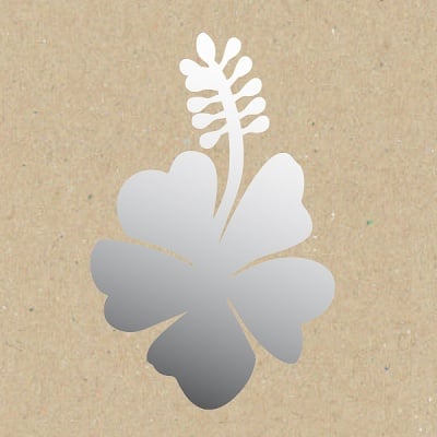 Декоративна фигура RicoDesign, МАЛЪК ХИБИСКУС ЦВЯТ, SILVER, 5.5/7.5 cm