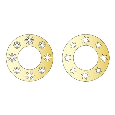 Декоративна фигура RicoDesign, ПРЪСТЕН СЪС ЗВЕЗДИЦИ, GOLD, 7 cm