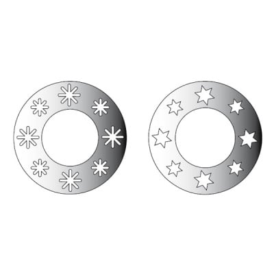 Декоративна фигура RicoDesign, ПРЪСТЕН СЪС ЗВЕЗДИЦИ, SILVER, 7 cm