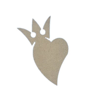 Декоративна фигура RicoDesign, СЪРЦЕ С КОРОНА, MDF, 11.5/8.5/0.5 cm