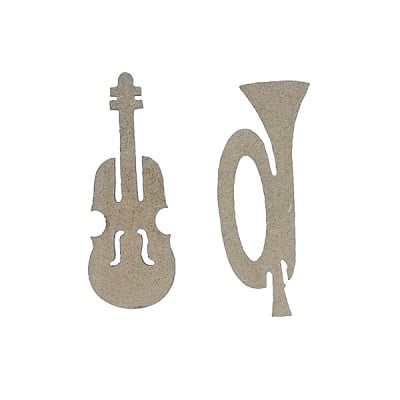 Декоративна фигура RicoDesign, ТРОМПЕТ И ВИОЛА, MDF, 9.5/4/0.5 cm