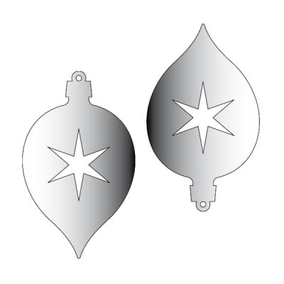 Декоративна фигура RicoDesign, ВИСУЛКА 2 2ч., SILVER, 9.3/5.6 cm