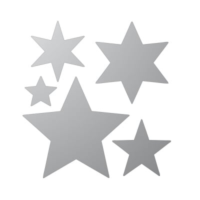 Декоративна фигура RicoDesign, ЗВЕЗДИ 5ч., SILVER