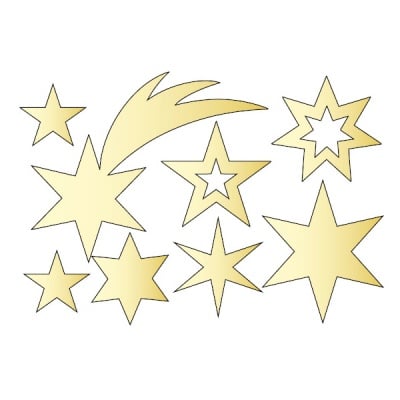 Декоративна фигура RicoDesign, ЗВЕЗДИЦИ 8ч., GOLD, 11.5/7.5 cm