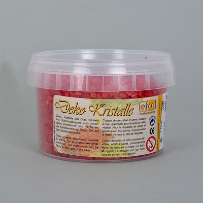 Декоративни кристали, Deko-Kristalle, 2 - 4 mm, 300 g, червени, прозрачни
