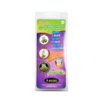 Детски комплект Glow-in-the-Dark Kit Sculpey, флуорисциращи