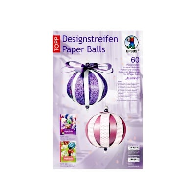 Дизайнерски комплект Paper Balls Set Jasmine, за 8 хартиени топки, лилави микс
