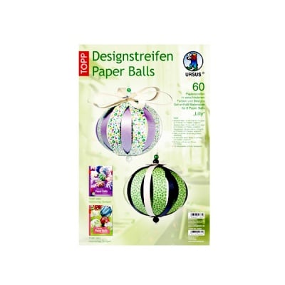 Дизайнерски комплект Paper Balls, Set Lilly, за 8 хартиени топки, зелени  микс