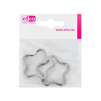 Двойна халка, цвете, ф 34 mm, 2 броя, сребриста