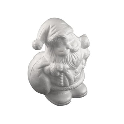 Дядо Коледа с мече от стиропор, бял, H 175 mm