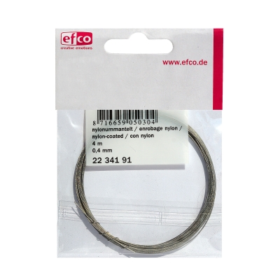 Бижутeрска тел, наелоново покритие, 0.40 mm, 4 м, сребро