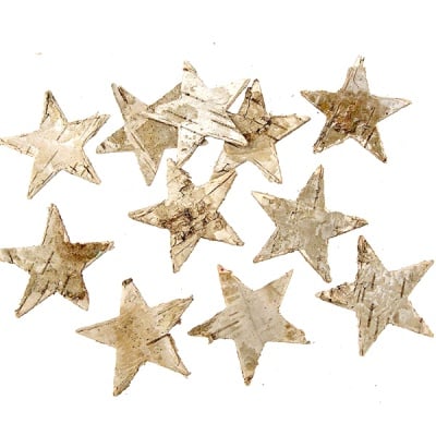 Деко фигурки звезди от бреза, 4 cm, 60 бр.
