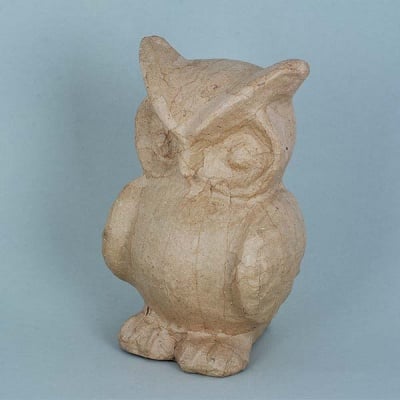 Фигура от папие маше, бухал, 10 x 11,5 x 21 cm