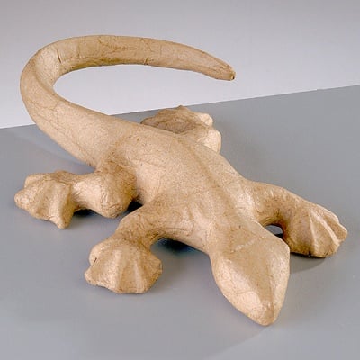 Фигура от папие маше, гущер, 20 x 12,5 x 3 cm