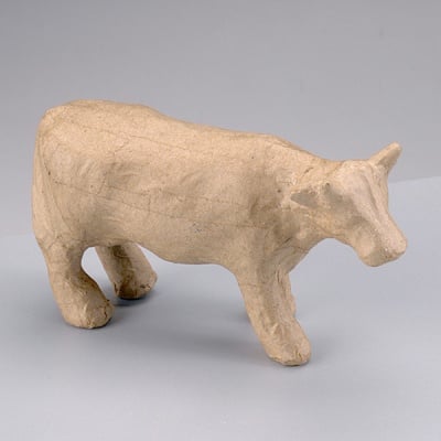 Фигура от папие маше, крава, 13 x 4,5 x 8,5 cm