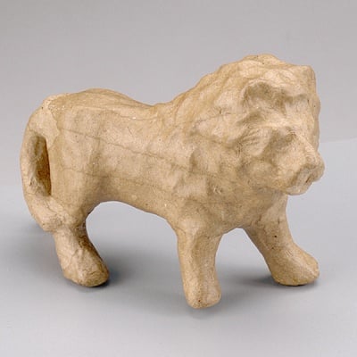 Фигура от папие маше, Лъв, 12,5 x 4 x 8,5 cm