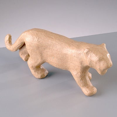 Фигура от папие маше, леопард, 17,5 x 4,5 x 7,5 cm
