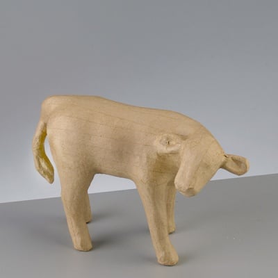 Фигура от папие маше, теле, 24 x 16 cm