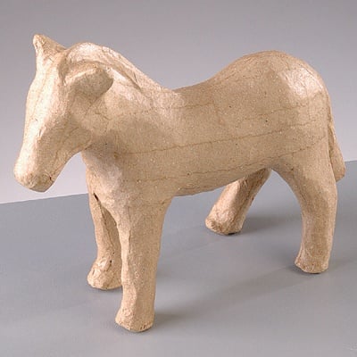 Фигура от папие маше, зебра, 13,5 x 4 x 11,5 cm