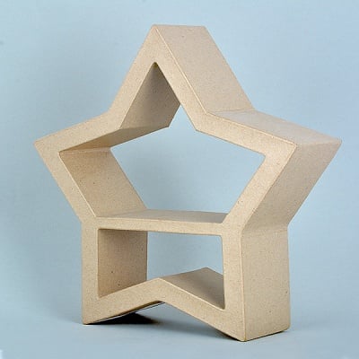 Фигура от папие маше, звезда, 30 x 30 x 8 cm