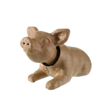 Фигура папие маше, прасенце, 19 х 10,5 х 12 сm
