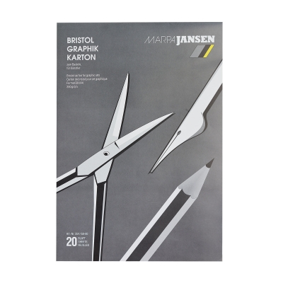 Бристол график картон, 250 g/m2, А4, 20л в блок, бял