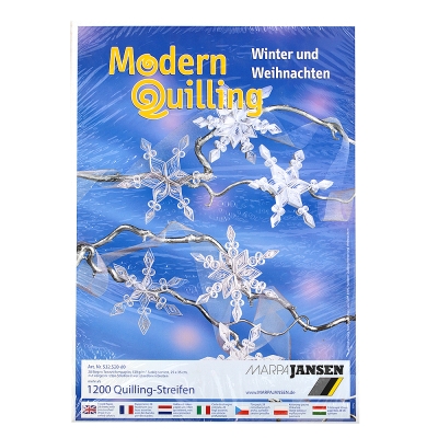 Хартия лентички за Quilling, 130 g/m2, 28л в блок, Зима/Коледа