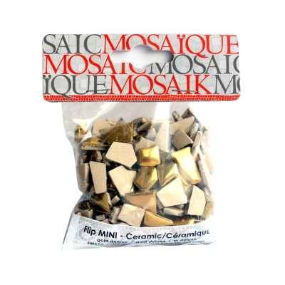 Мозаечна плочка Flip mini, стъкло, 0.5-2 cm, 180 бр., злато
