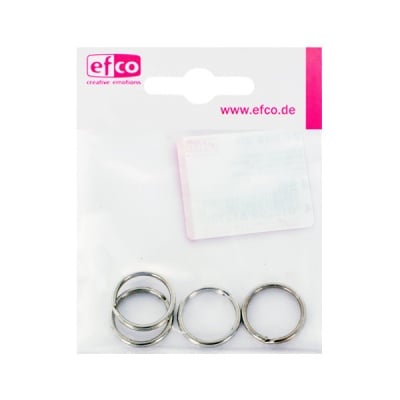 Халка за ключодържател, 25 mm, 4 броя, никелирана