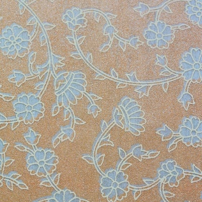Хартия ръчна памучна, 50 g/m2, 50 x 70 cm, 1л, кремав с релефни цветя