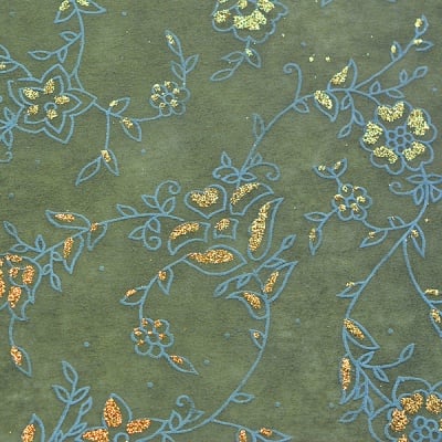 Хартия ръчна памучна, 50 g/m2, 50x70cm, 1л, маслина с релефни растения