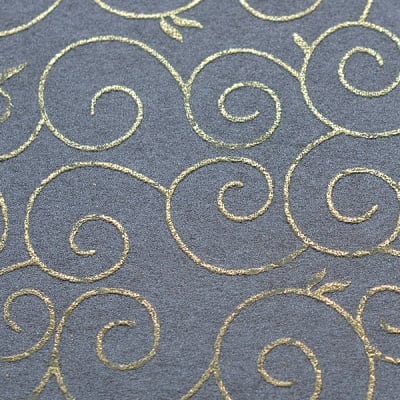 Хартия ръчна памучна, 65 g/m2, 50x70 cm, 1л, черен със златни арабески