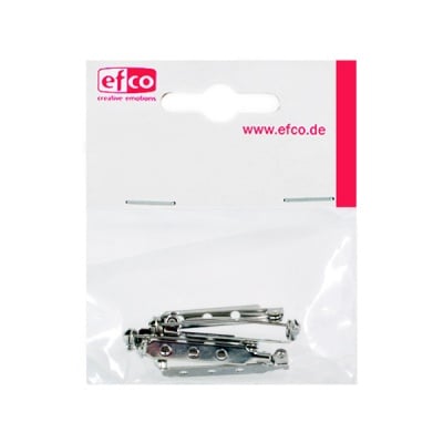 Игла - основа за брошка, 32 mm, 5 броя, сребриста