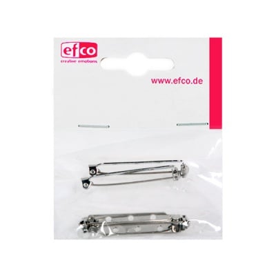 Игла - основа за брошка, 38 mm, 4 броя, сребриста