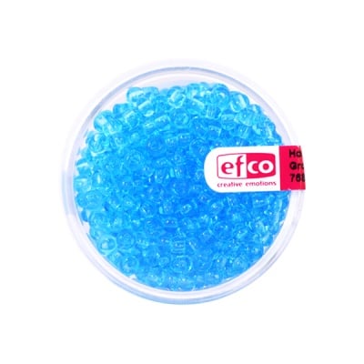 Индиански перли, прозрачни, ф 3,5 mm, ~400 бр., лазурносини