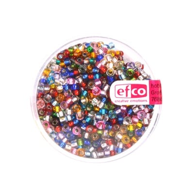 Индиански перли, сребриста нишка, ф 2,6 mm, ~1100 бр.