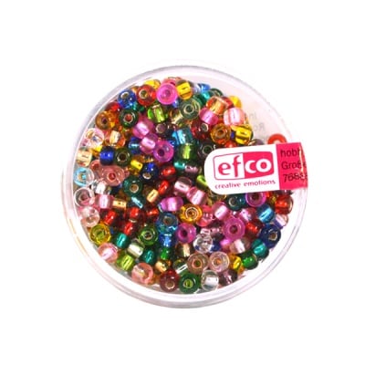 Индиански перли, сребриста нишка, ф 3,5 mm, ~400 бр., микс