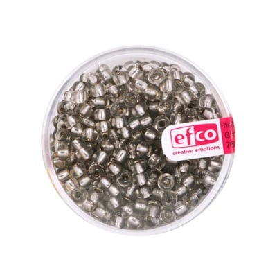 Индиански перли, сребриста нишка, ф 3,5 mm, ~400 бр., сиви