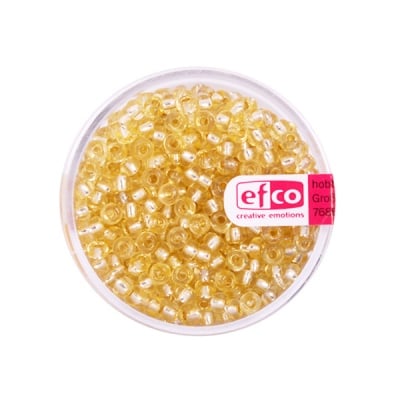 Индиански перли, сребриста нишка, ф 3,5 mm, ~400 бр., светложълти