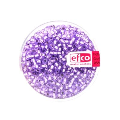 Индиански перли, сребриста нишка, ф 3,5 mm, ~400 бр., виолетови