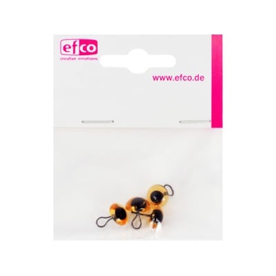 Животински очички - копчета, ф 12 mm, 4 броя, жълти