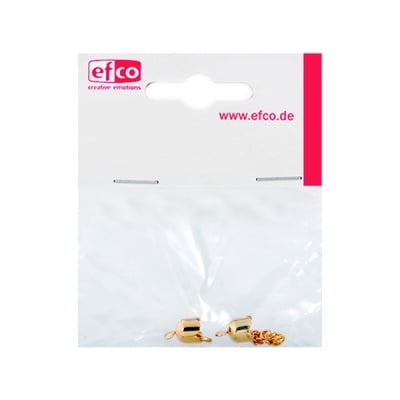 Капачки - накрайници Лале, с верижка за регулиране, 6 mm, позлатени