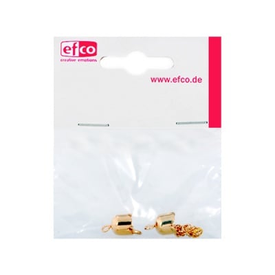 Капачки - накрайници Лале, с верижка за регулиране, 8 mm, позлатени