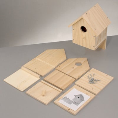 Къщичка за птици, строителен комплект, правоъгълна, 15 x 13 x 23 cm, h24